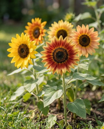 Zonnebloem Compact Spray (Helianthus annuus) – biologische eenjarige bloemenzaden van SeedsChoice