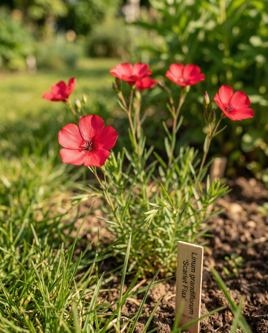 Scarlett Flax (Linum grandiflorum) – biologische eenjarige bloemenzaden van SeedsChoice