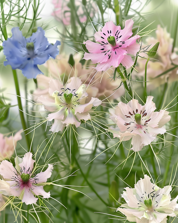 Love In A Mist Persian Jewel zaden (Nigella damascena) – biologisch eenjarig mengsel