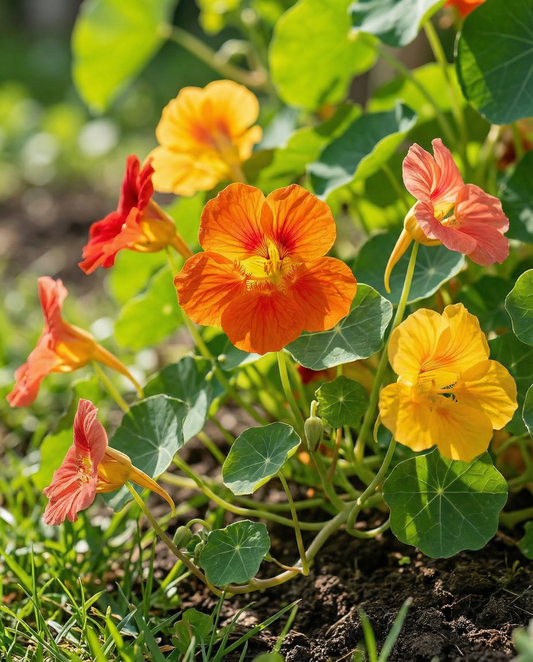 Nasturtium Climber Mixed Colors (Tropaeolum majus) – biologische eenjarige klimplant zaden van SeedsChoice