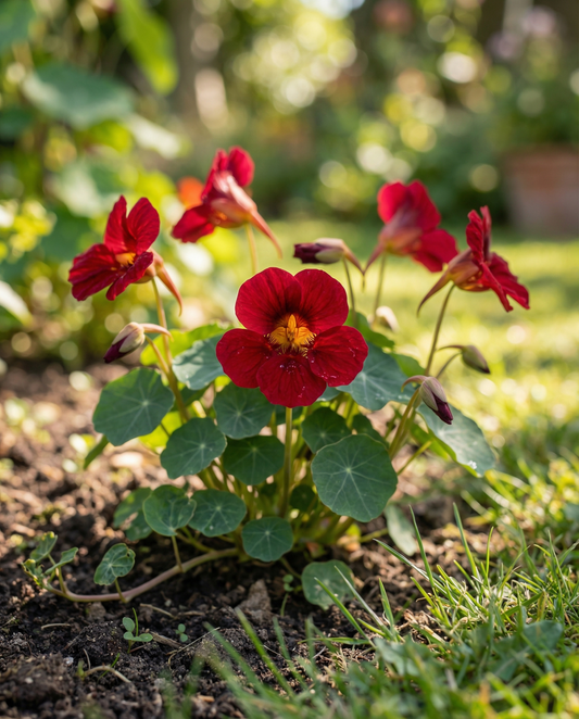 Nasturtium Empress Of India (Tropaeolum majus) – biologische eenjarige zaden van SeedsChoice