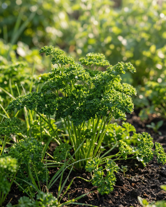 Peterselie Moss Curled (Petroselinum crispum) – biologisch eenjarig kruid zaden van SeedsChoice