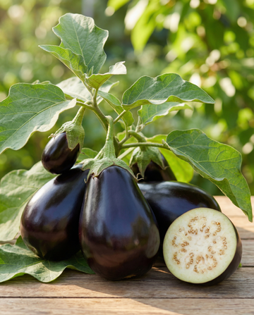Aubergine Black Beauty (Solanum melongena) – biologische eenjarige groentezaden van SeedsChoice