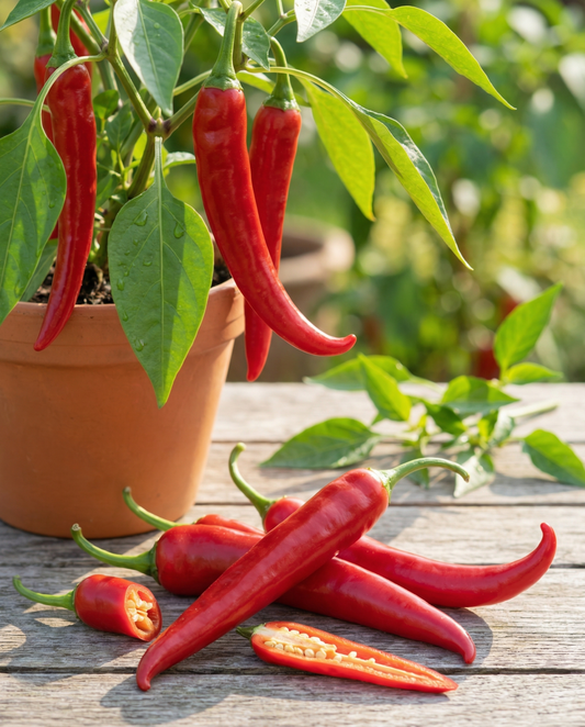 Cayennepeper Long Slim (Capsicum annuum) – biologische eenjarige groentezaden van SeedsChoice