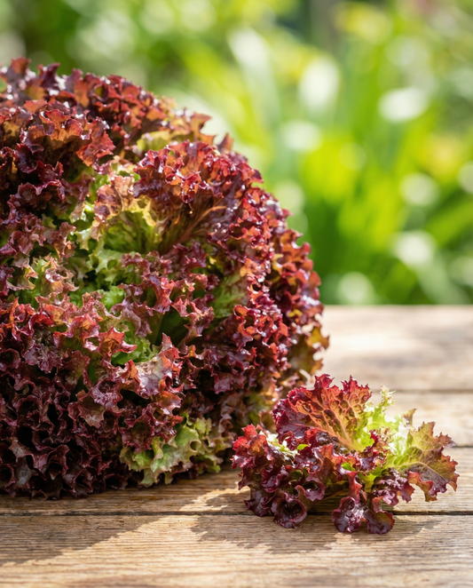 Krulsla Lollo Rossa (Lactuca sativa) – biologische eenjarige groentezaden van SeedsChoice