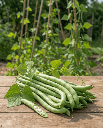 Pronkboon Neckarkönigin Green Pods (Phaseolus vulgaris) – biologische eenjarige groentezaden van SeedsChoice
