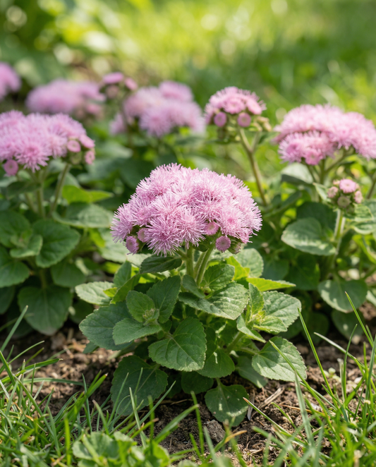 Flossflower Pink Ball (Ageratum houstonianum) – eenjarige bloemenzaden van SeedsChoice