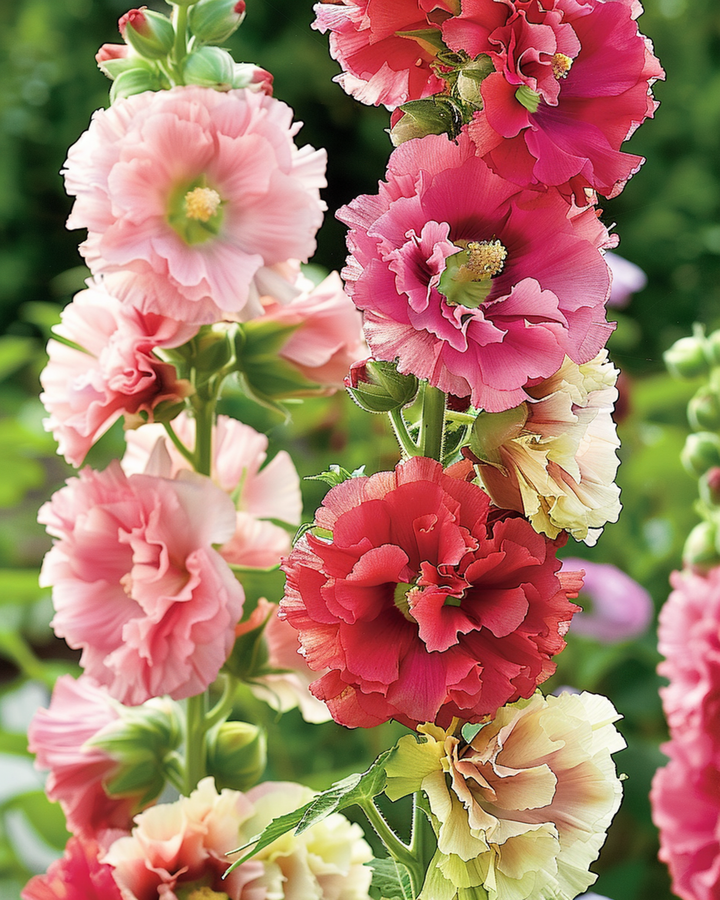 Stokroos Summer Carnival zaden (Alcea rosea) – eenjarig