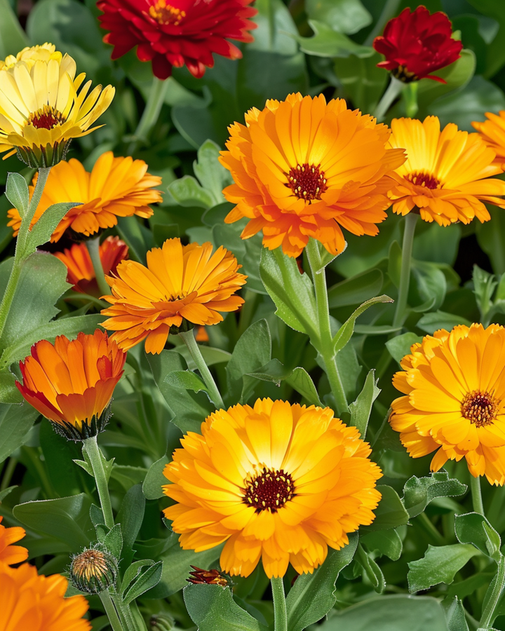 Marigold Touch Of Red Mix zaden (Calendula officinalis) – eenjarige bloem