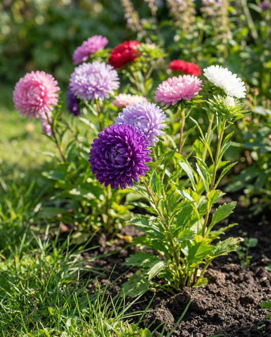 Aster Queen Of The Market Mixed Colors (Callistephus chinensis) – eenjarige mix zaden van SeedsChoice