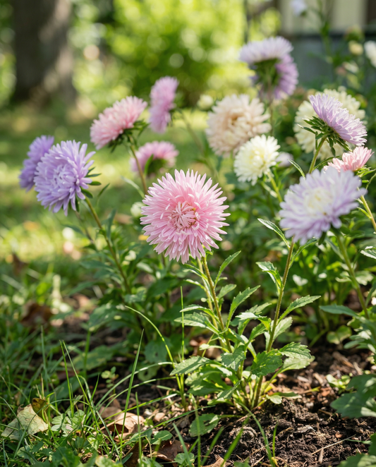 Aster Unicum Mixed Colors (Callistephus chinensis) – eenjarige mix zaden van SeedsChoice