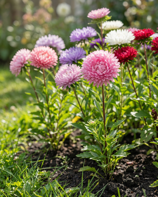 Aster Princess Mixed Colors (Callistephus chinensis) – eenjarige mix zaden van SeedsChoice