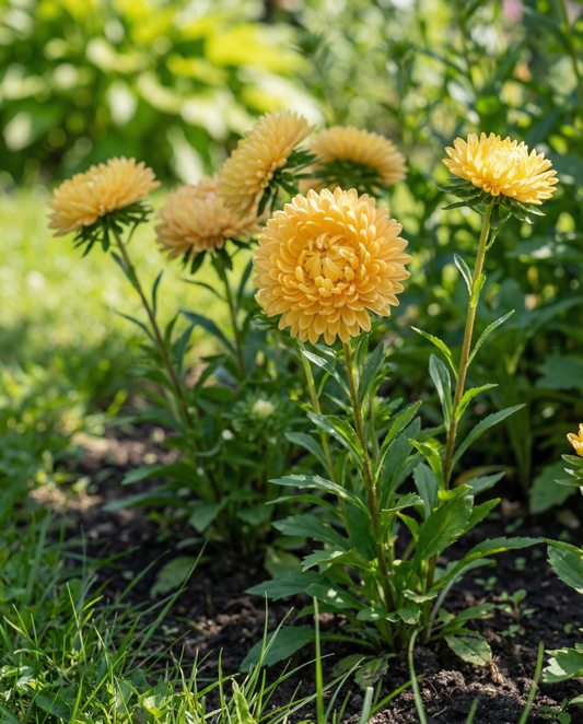 Aster Princess Yellow (Callistephus chinensis) – eenjarige zaden van SeedsChoice