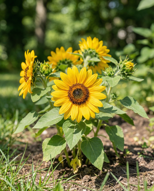 Zonnebloem Dwarf Yellow (Helianthus annuus) – eenjarige bloemenzaden van SeedsChoice