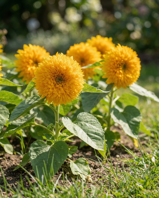 Zonnebloem Sungold Double Flowered Dwarf (Helianthus annuus) – eenjarige bloemenzaden van SeedsChoice