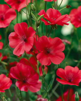 Scharlaken vlaszaden Linum Grandiflorum eenjarige bloem