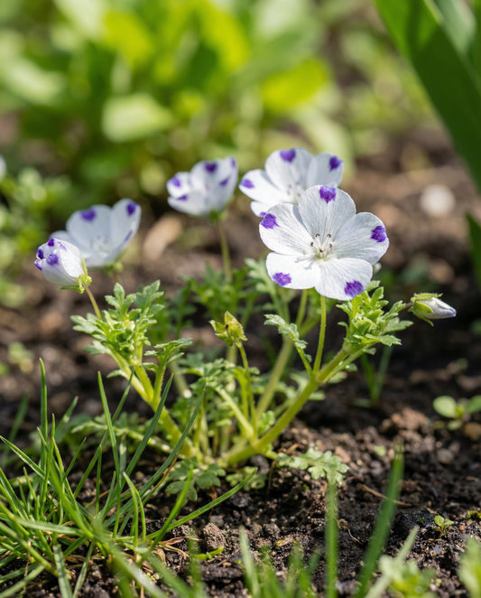 Baby Blue Eyes (Nemophila maculata) – eenjarige bloemenzaden van SeedsChoice