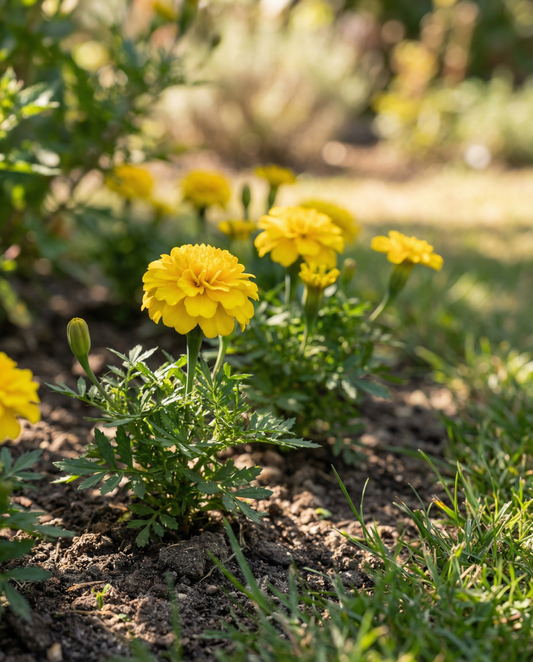 Frans Afrikaantje Petite Yellow (Tagetes patula) – eenjarige bloemenzaden van SeedsChoice