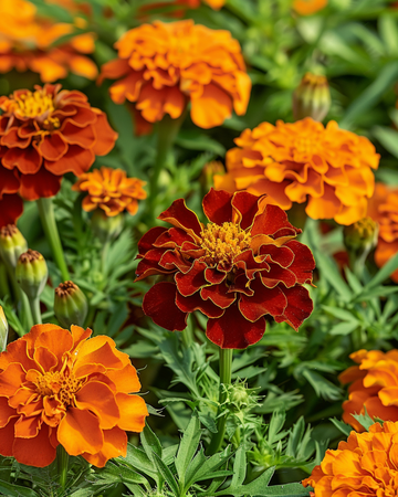 Franse Afrikaantje Carmen zaden (Tagetes patula) – eenjarige bloem