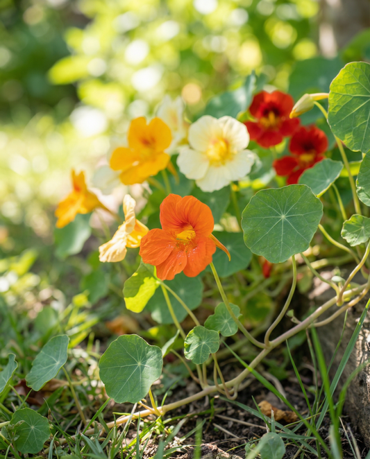 Nasturtium Single Flowered Mixed (Tropaeolum majus) – eenjarige bloemenzaden van SeedsChoice