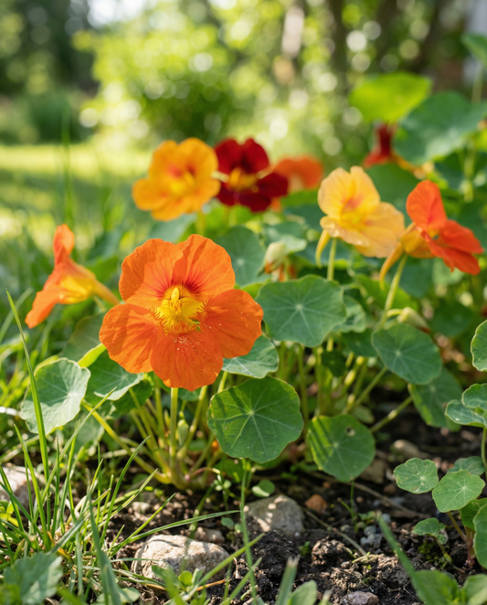 Nasturtium Tom Thumb (Tropaeolum majus) – eenjarige mix zaden van SeedsChoice