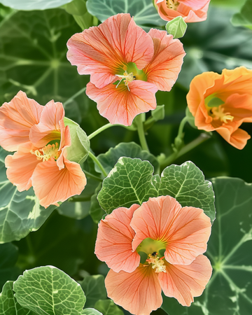 Nasturtium Alaska Salmon zaden (Tropaeolum majus) – eenjarig