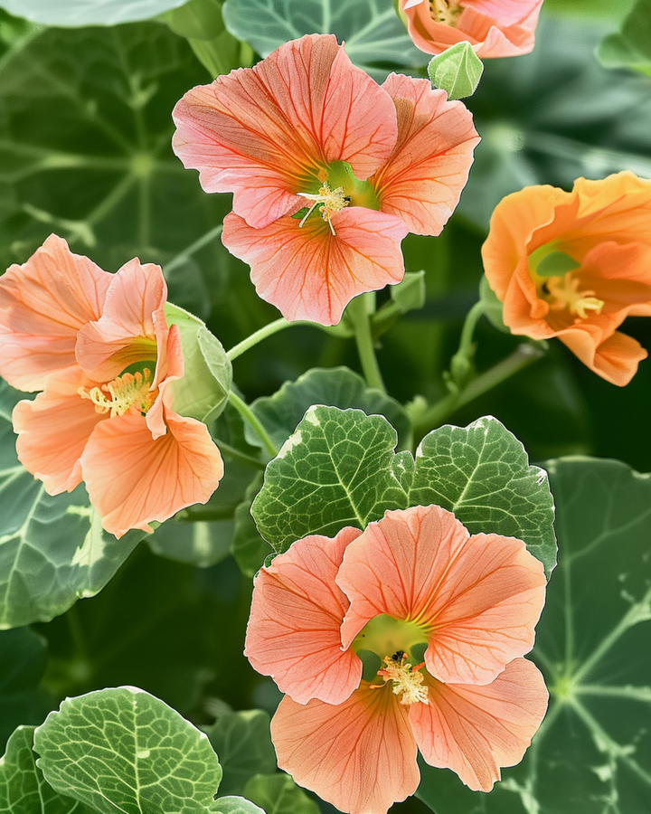 Nasturtium Alaska Salmon zaden (Tropaeolum majus) – eenjarig