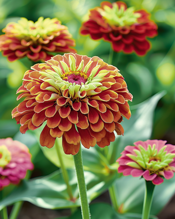 Queeny Red Lime zaden (Zinnia elegans) – eenjarig