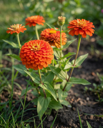 Scarlet Flame (Zinnia elegans) – eenjarige bloemenzaden van SeedsChoice