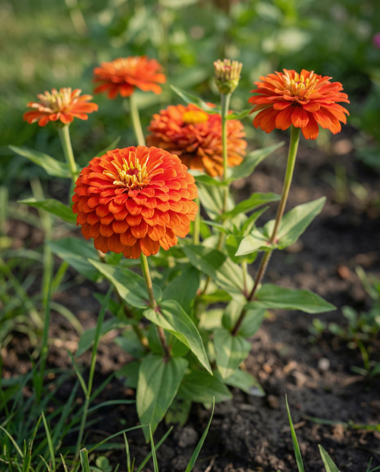 Scarlet Flame (Zinnia elegans) – eenjarige bloemenzaden van SeedsChoice