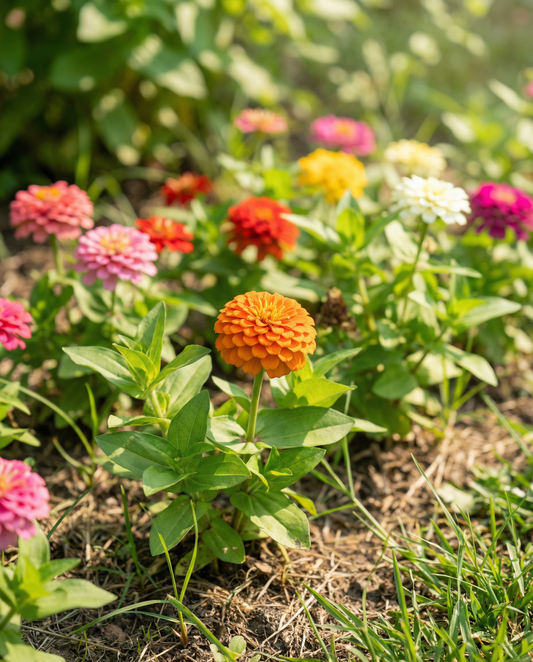 Lilliput Mixed (Zinnia elegans) – eenjarige mengelzaden van SeedsChoice