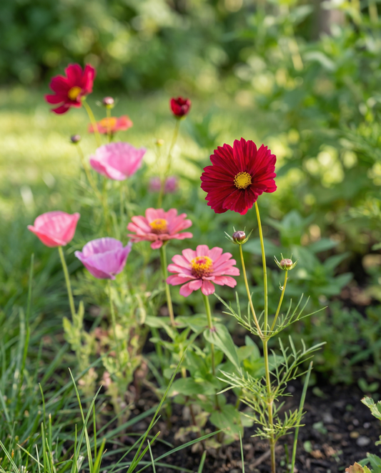 Zomerbloemen Pink Red Mix Blend – eenjarige bloemenzaden van SeedsChoice