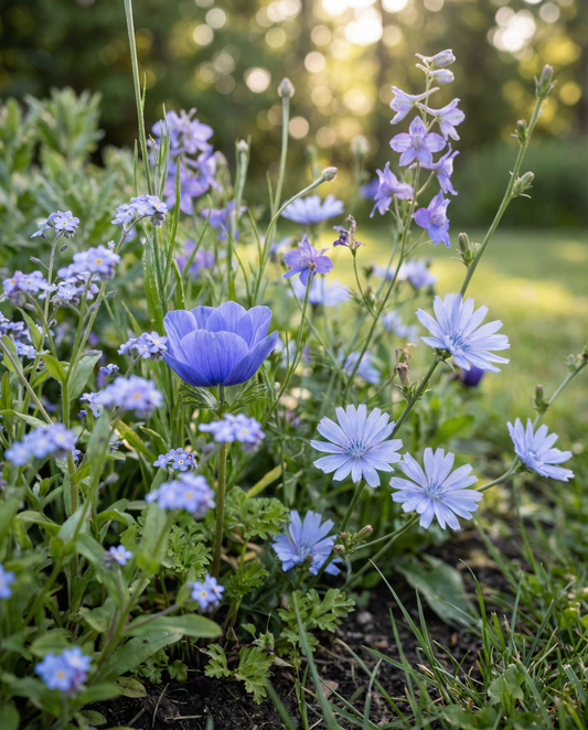 Blue Summer Mix volle zon 20 tot 80 cm – eenjarige bloemenzaden van SeedsChoice