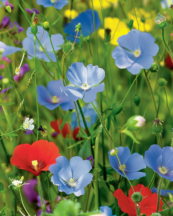 Wildflower Mix 5g Pack zaden (Linum usitatissimum) – eenjarige bloem