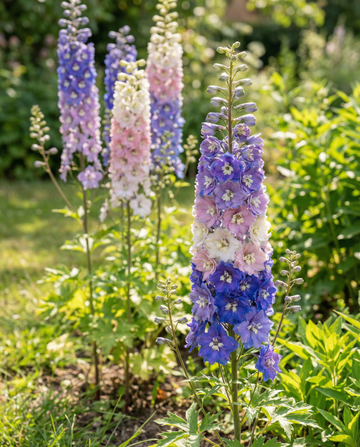 Larkspur Giant Pacific Mixed (Delphinium cultorum) – meerjarige mix zaden van SeedsChoice