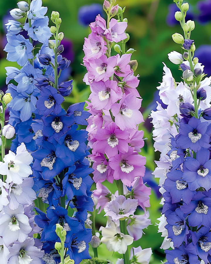 Larkspur Giant Pacific Mixed zaden (Delphinium cultorum) – meerjarige mix