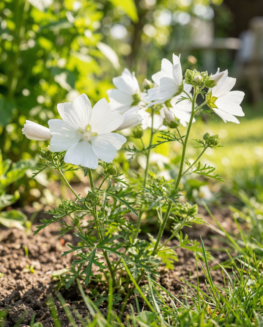 Muskuskaasjeskruid Alba White (Malva moschata) – meerjarige bloemenzaden van SeedsChoice