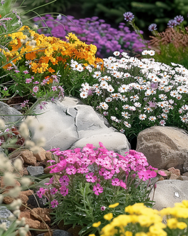 Rotstuinbloemen zaden meerjarige mix volle zon 15 25 cm