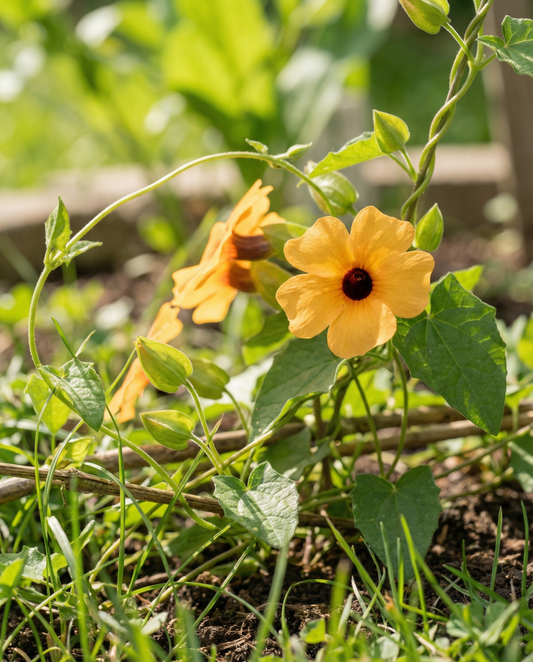 Black Eyed Susan Climber (Thunbergia alata) – eenjarige klimplant zaden van SeedsChoice