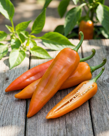Paprika Timia Orange Pointed (Capsicum annuum) – eenjarige groentezaden van SeedsChoice