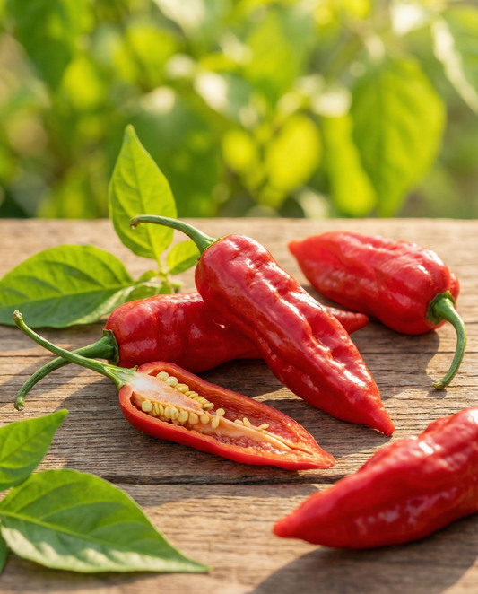 Bhut Jolokia peper rood (Capsicum chinense) – eenjarige groentezaden van SeedsChoice