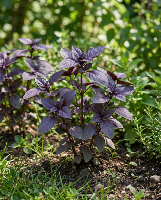 Basil Dark Opal (Ocimum basilicum) – eenjarige kruidenzaden van SeedsChoice