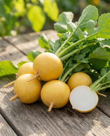 Radijs Zlata Yellow Round (Raphanus sativus) – eenjarige groentezaden van SeedsChoice