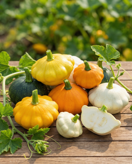 Patisson Squash Colour Mix (Cucurbita pepo) – eenjarige groentezaden van SeedsChoice