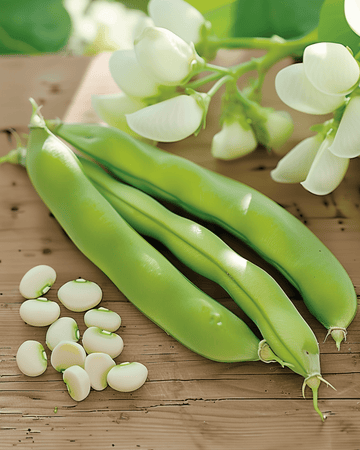 Tuinboon Threefold White zaden (Vicia faba) – eenjarige groentesoort