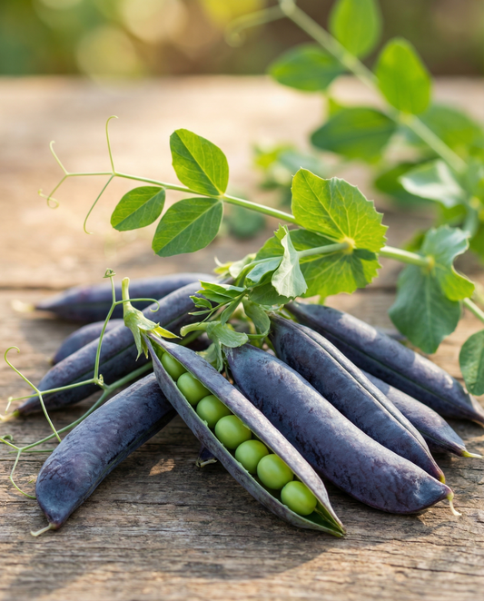Erwt Ezethas Krombek Blue Podded (Pisum sativum) – eenjarige groentezaden van SeedsChoice
