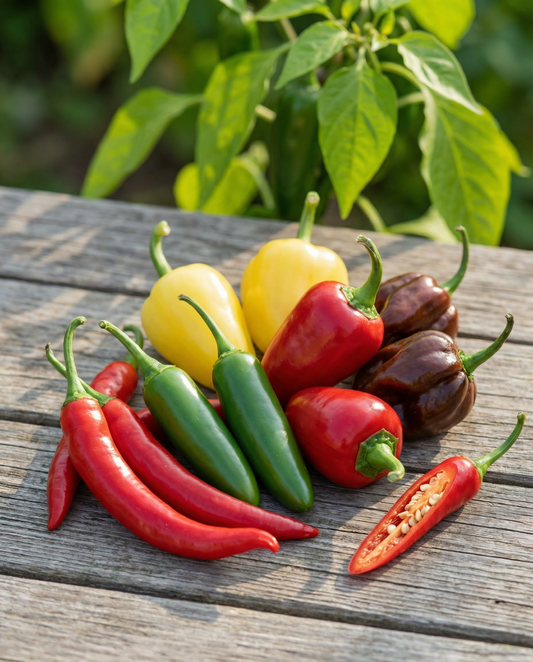 Peper Mixture Mix 5 Varieties (Capsicum annuum) – eenjarige groentezaden van SeedsChoice