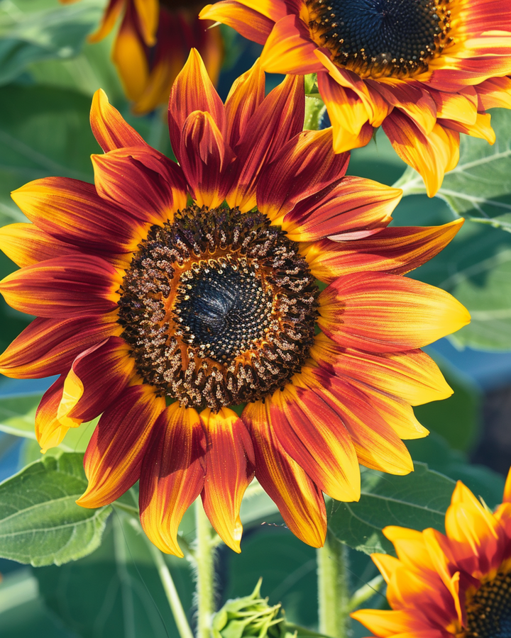 Zonnebloem Ring Of Fire zaden (Helianthus annuus) – eenjarige bloem