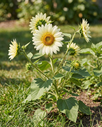 Zonnebloem White Sun F1 Petals (Helianthus annuus) – bloemenzaden van SeedsChoice