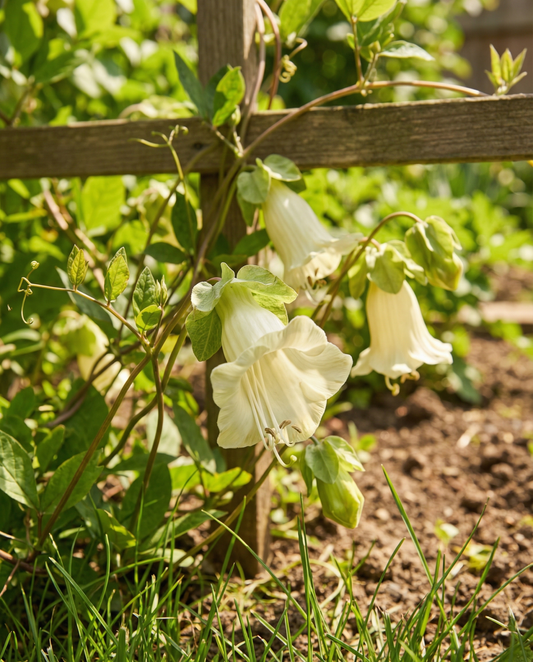 Kathedraalklok Witte Klimmer (Cobaea scandens) – eenjarige klimmerzaden van SeedsChoice